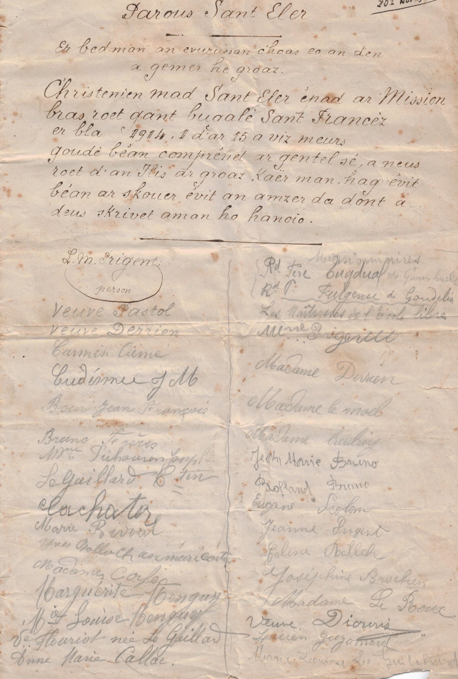 An destenn skrivet gant an dorn